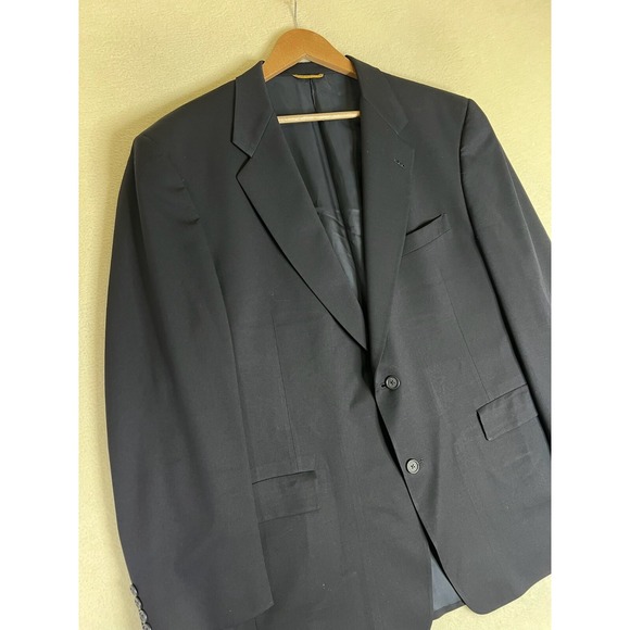 Hart Schaffner Marx Gold Trumpeter Blazer Men's 46R Navy Blue 2 Button Wool - Picture 2 of 16